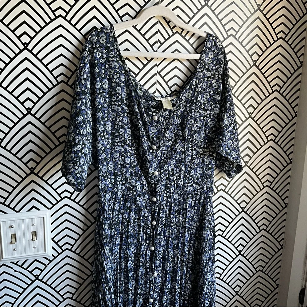 The Limited vintage maxi dress blue d floral cottagecore 90s so cute - Picture 2 of 5